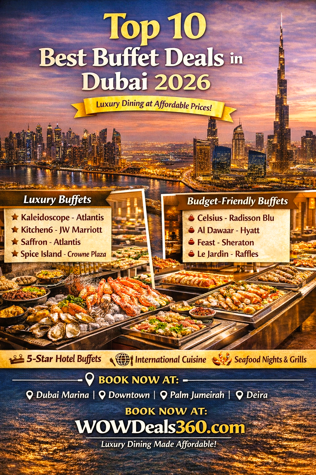 Top 10 Best Buffet Deals in Dubai 2026 | Luxury Dining at Affordable Prices