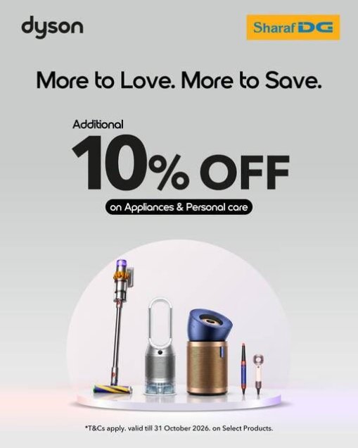 Additional 10% OFF On Dyson Products