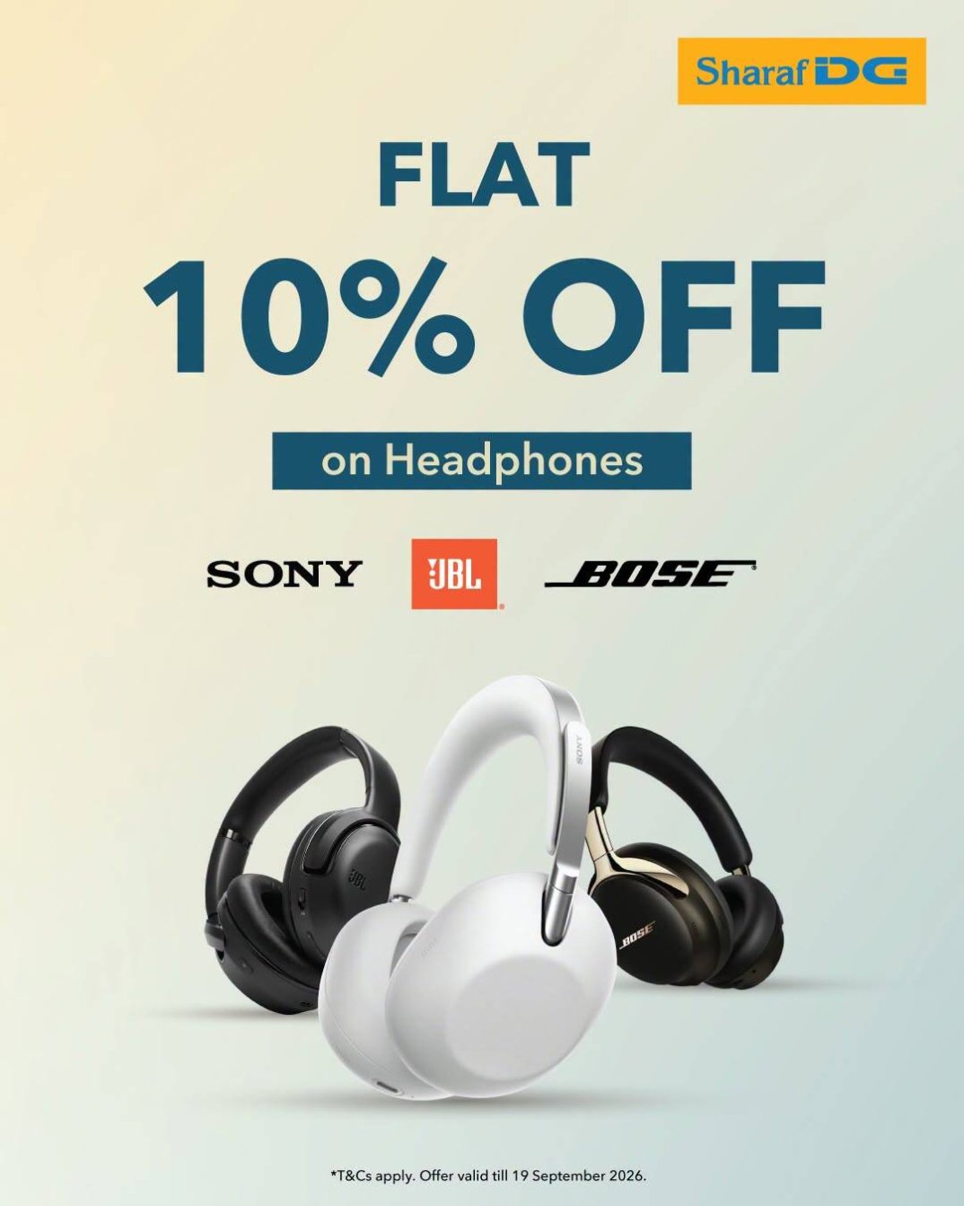 Get a Flat 10% OFF On Headphones