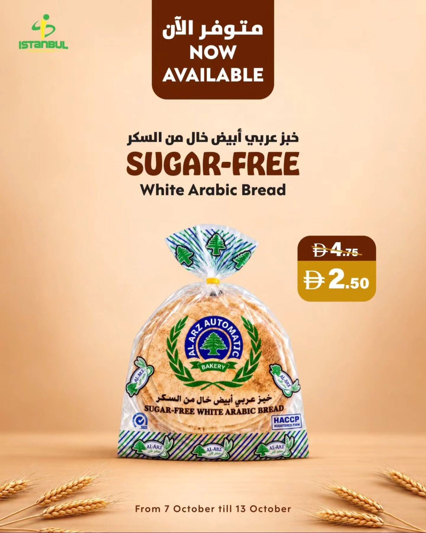 Sugar Free White Arabic Bread
