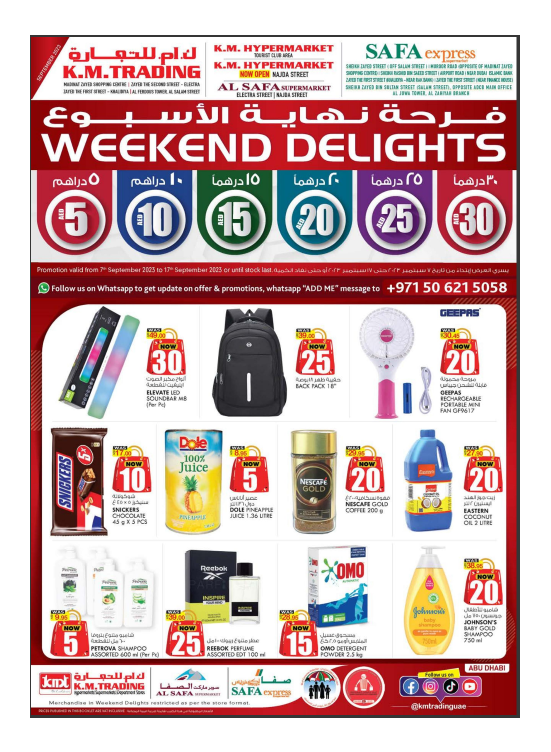 KM TRADING ABU DHABI WEEKEND DELIGHT OFFERS