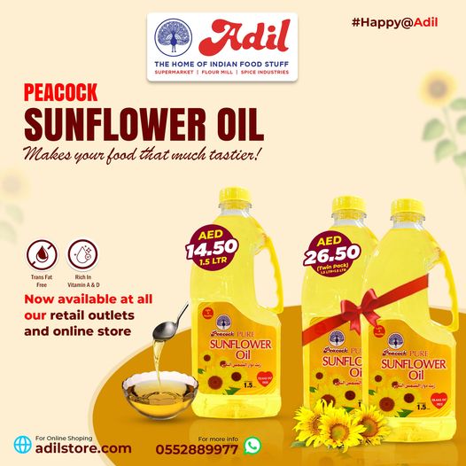 Peacock Sunflower oil By Al Adil Hypermarket Offer